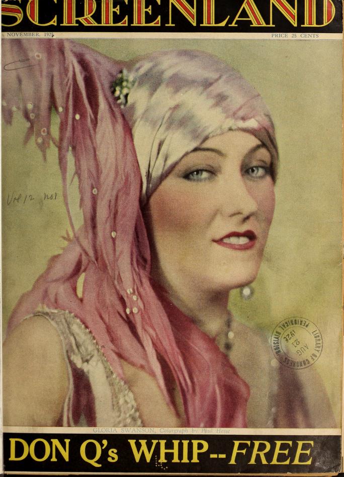 SCREENLAND magazine cover November 1925