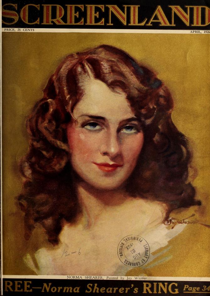 SCREENLAND magazine side cover April 1926
