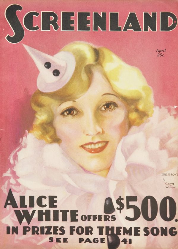 SCREENLAND magazine side cover April 1929
