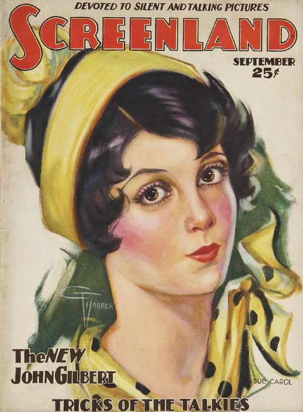 SCREENLAND magazine side cover September 1929
