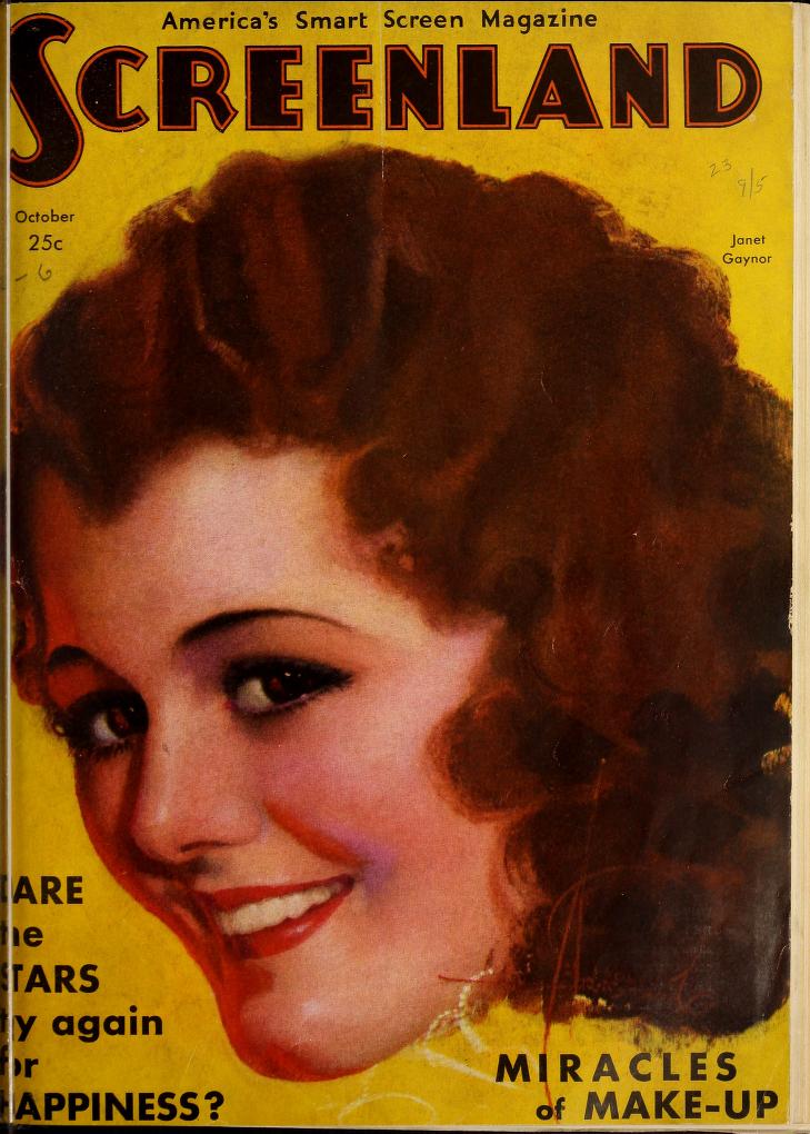 SCREENLAND magazine cover October 1930