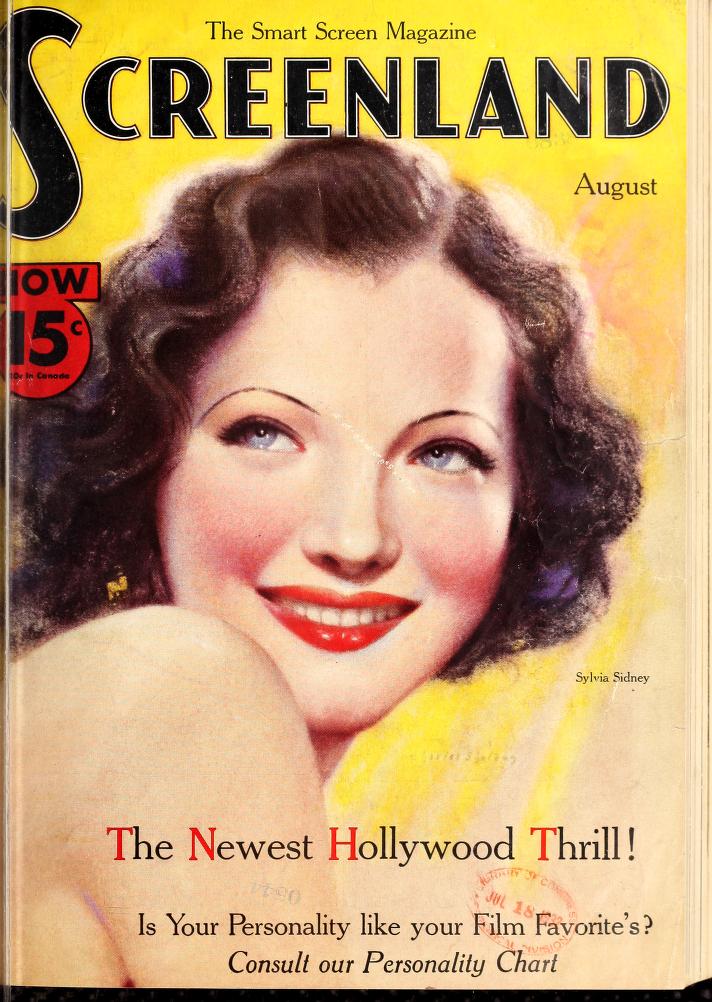 SCREENLAND magazine side cover August 1932