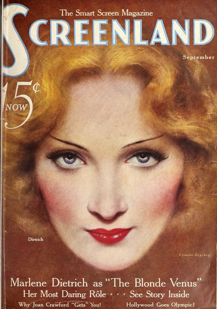 SCREENLAND magazine side cover September 1932