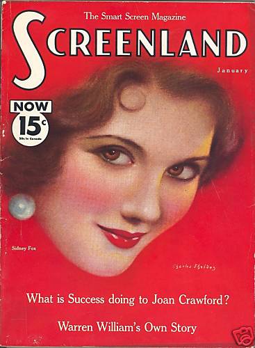 SCREENLAND magazine side cover January 1933
