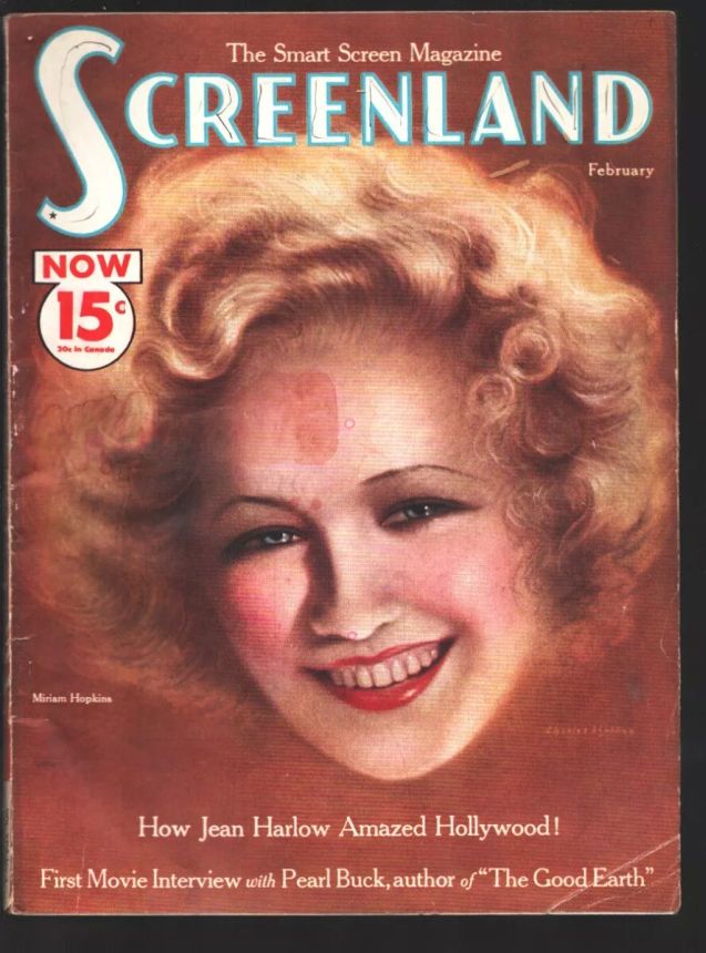 SCREENLAND magazine side cover February 1933