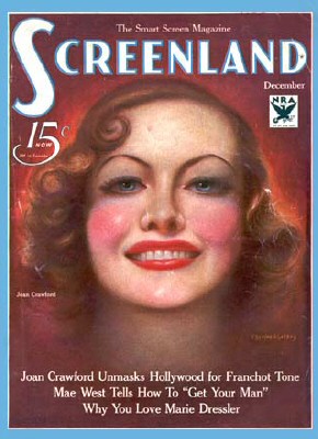 SCREENLAND magazine side cover December 1933