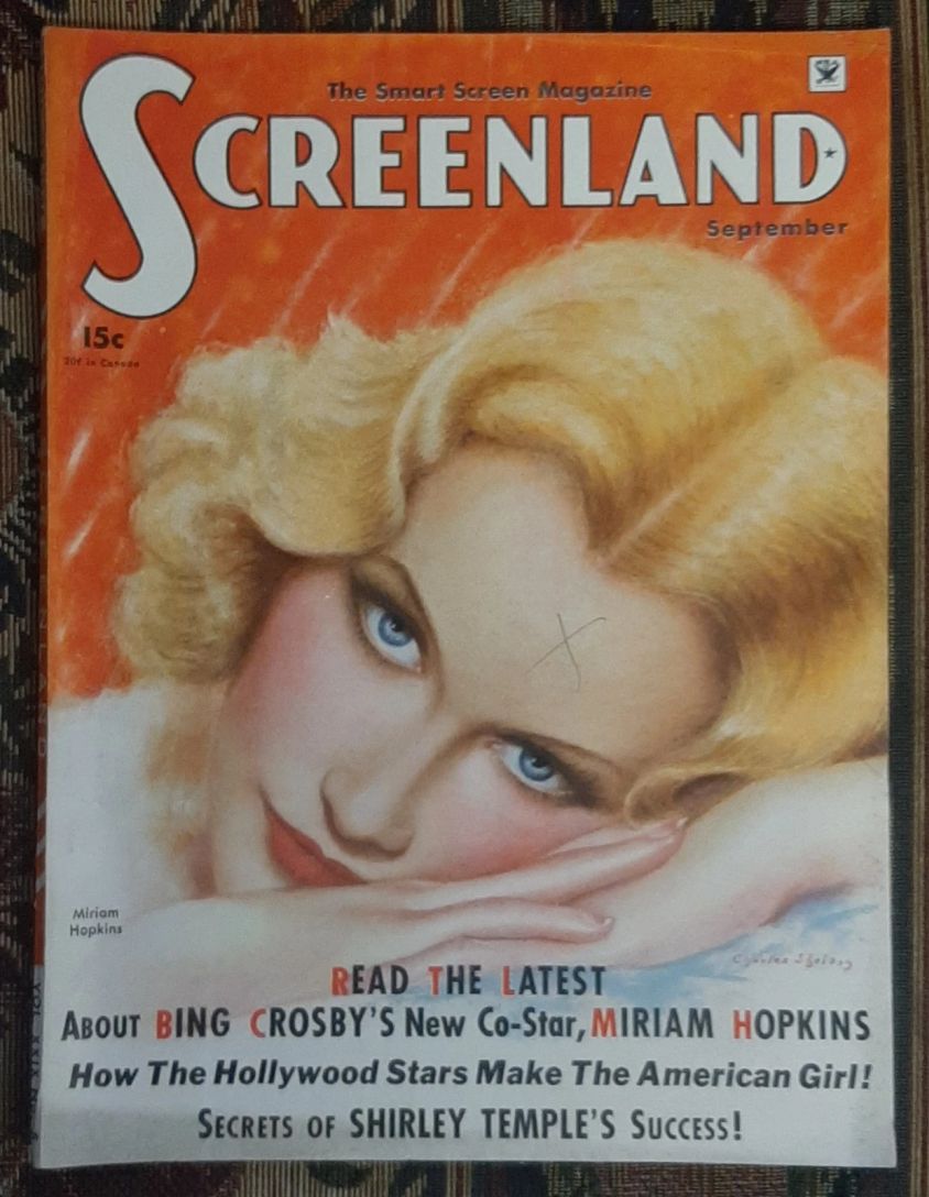 SCREENLAND magazine side cover September 1934
