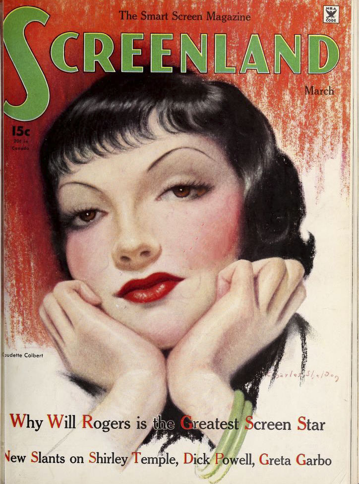 SCREENLAND magazine side cover March 1935