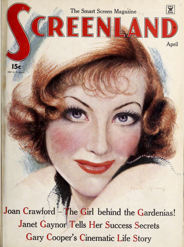 SCREENLAND magazine side cover April 1935