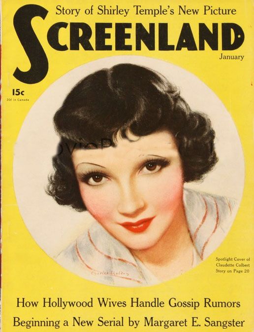 SCREENLAND magazine side cover January 1936