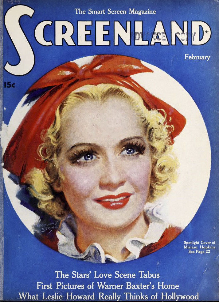 SCREENLAND magazine side cover February 1936