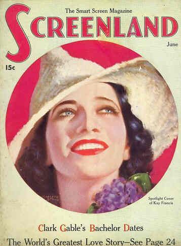 SCREENLAND magazine side cover June 1936