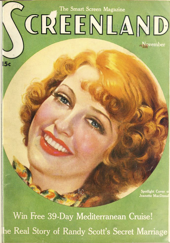 SCREENLAND magazine side cover November 1936
