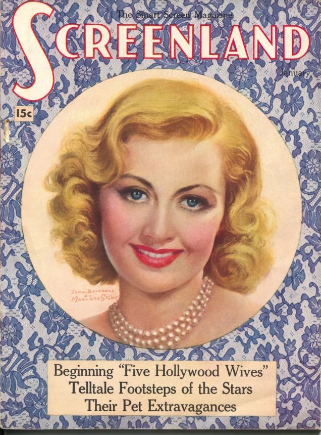 SCREENLAND magazine side cover January 1937