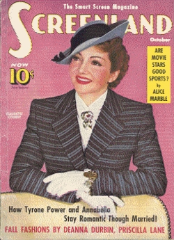 SCREENLAND magazine side cover October 1939