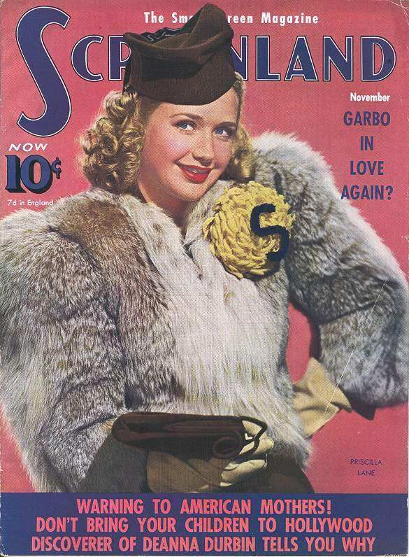 SCREENLAND magazine side cover November 1939