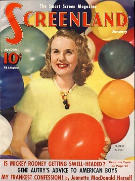 SCREENLAND magazine side cover January 1940