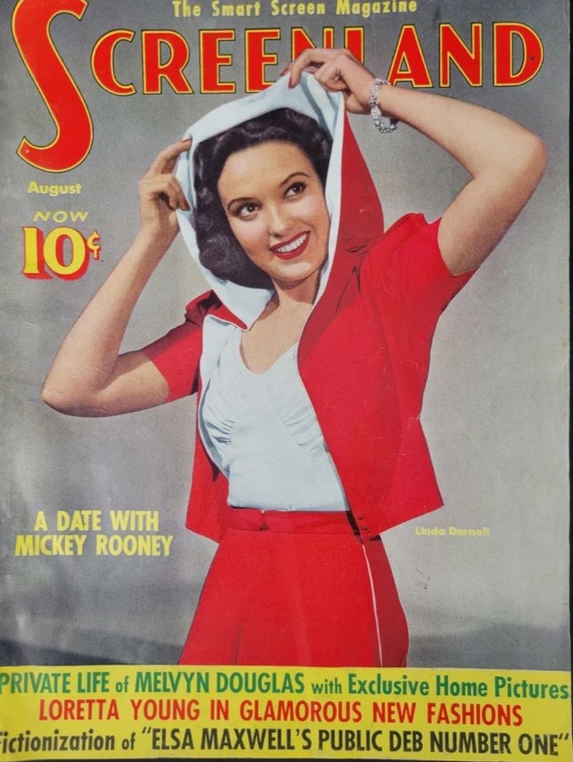 SCREENLAND magazine side cover August 1940