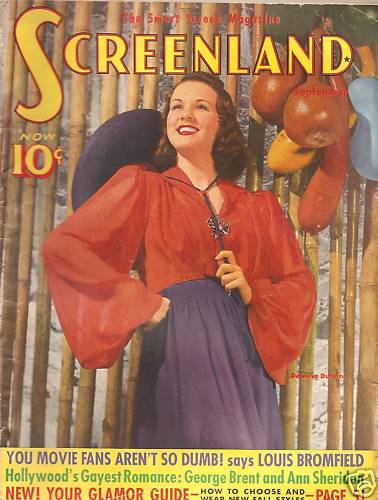 SCREENLAND magazine side cover September 1940
