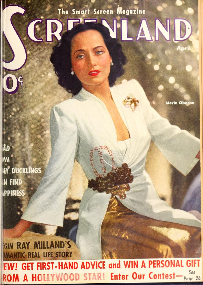 SCREENLAND magazine side cover April 1941