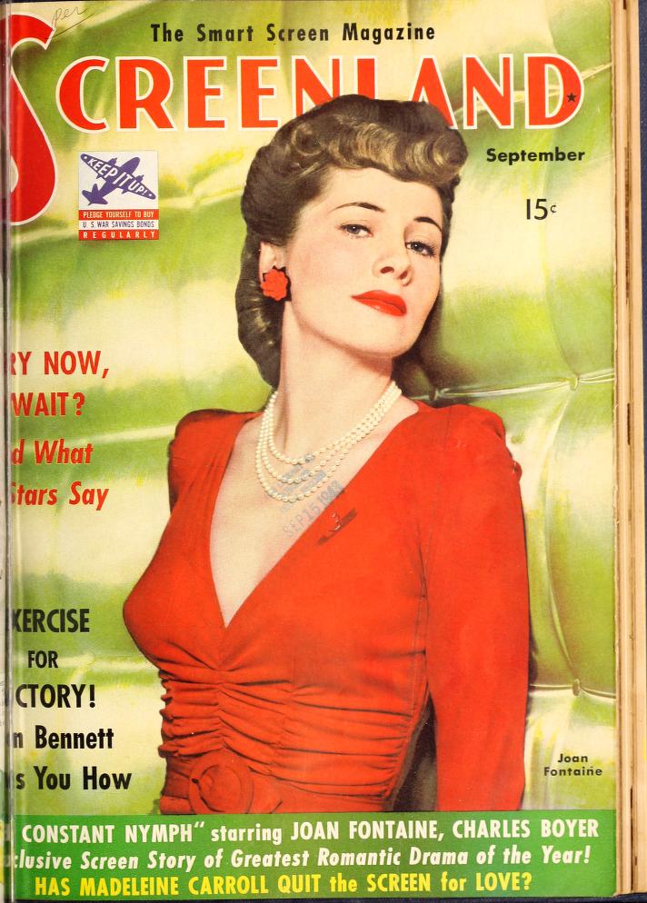SCREENLAND magazine side cover September 1942