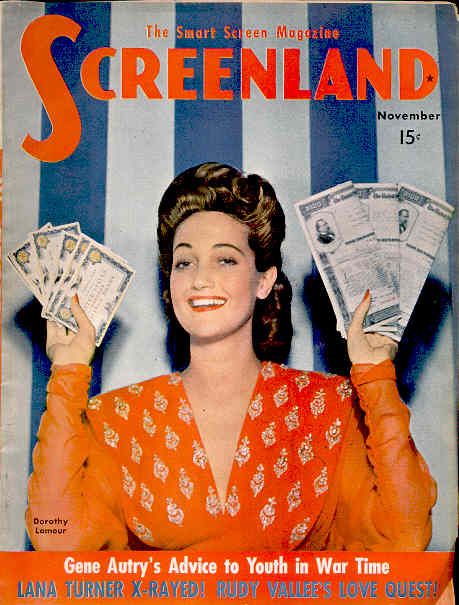 SCREENLAND magazine side cover November 1942