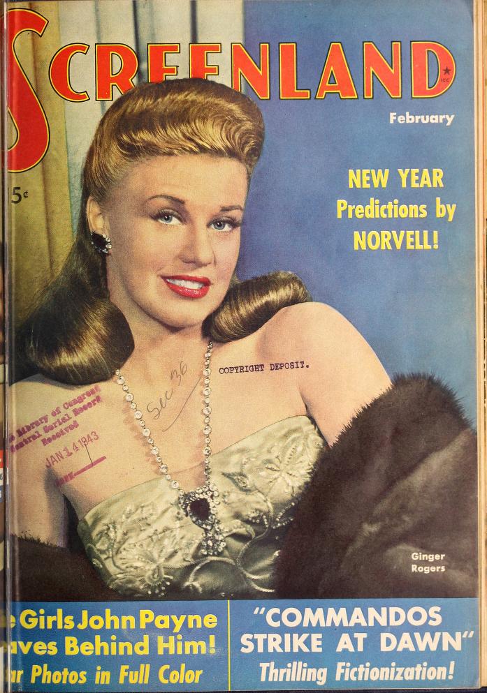 SCREENLAND magazine side cover February 1943