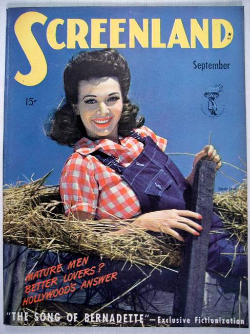 SCREENLAND magazine side cover September 1943
