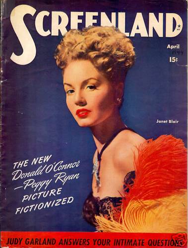 SCREENLAND magazine side cover April 1944
