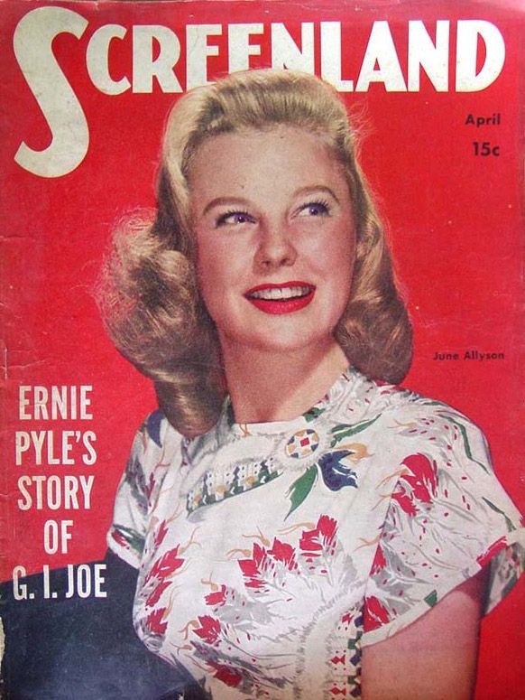 SCREENLAND magazine side cover April 1945