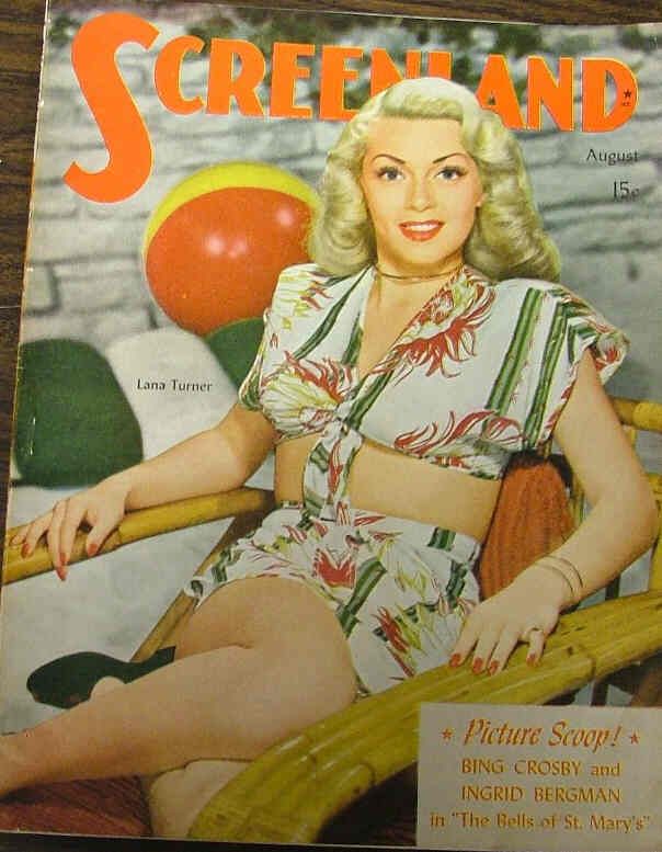 SCREENLAND magazine side cover August 1945