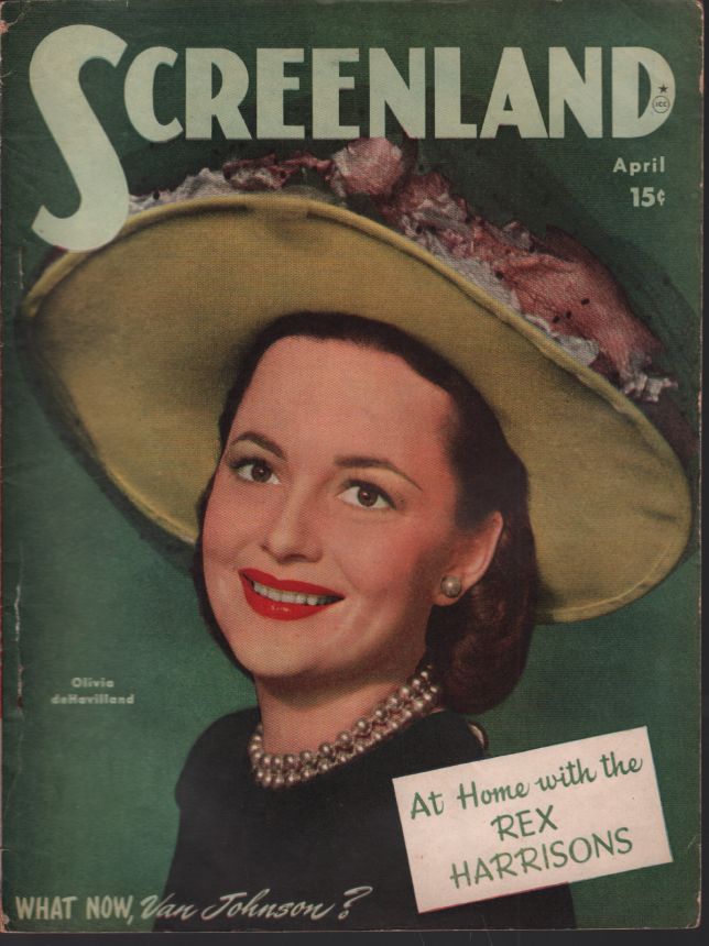 SCREENLAND magazine side cover April 1947