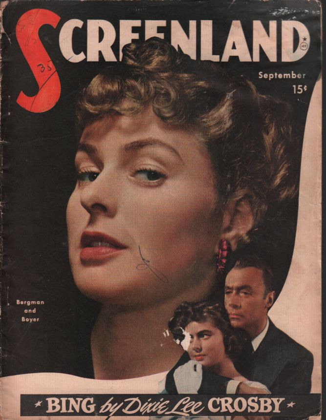 SCREENLAND magazine side cover September 1947