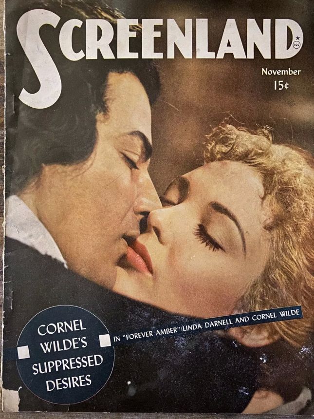 SCREENLAND magazine side cover November 1947