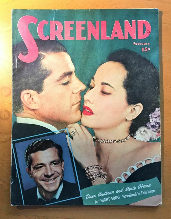 SCREENLAND magazine side cover February 1948