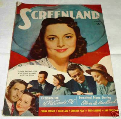 SCREENLAND magazine side cover March 1948