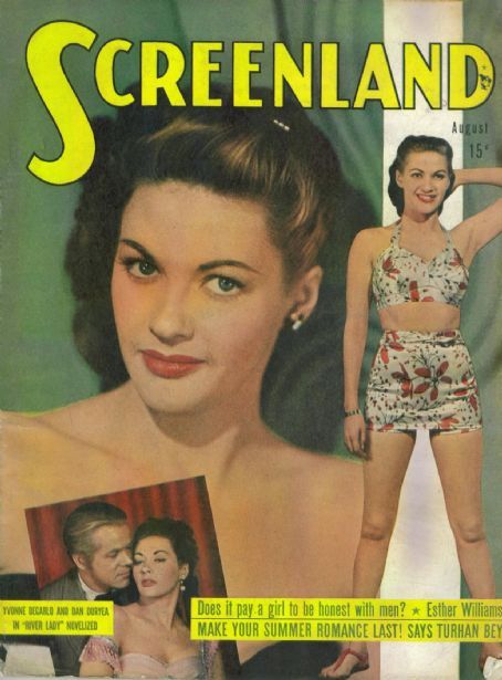 SCREENLAND magazine side cover August 1948