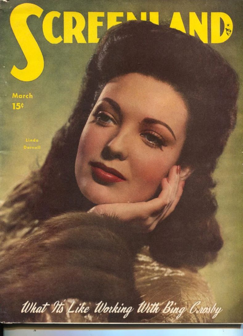 SCREENLAND magazine side cover March 1949