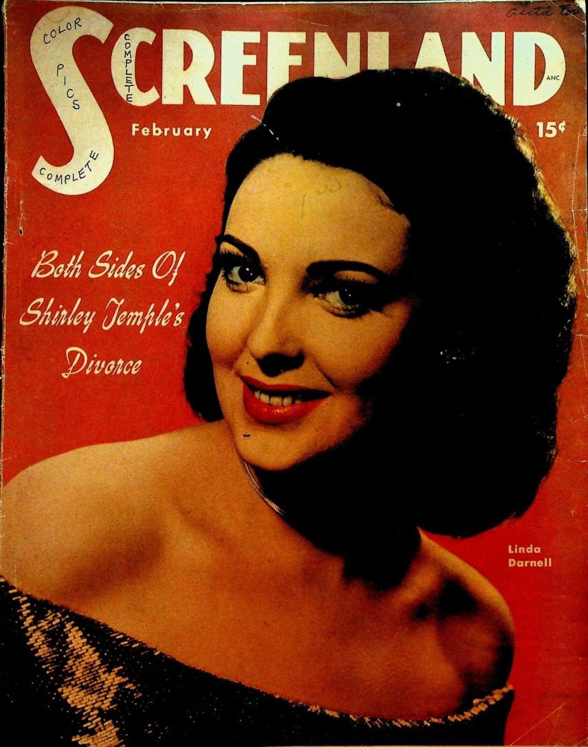 SCREENLAND magazine side cover February 1950