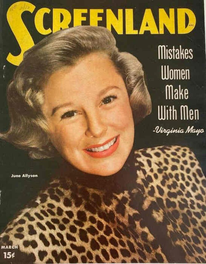 SCREENLAND magazine side cover March 1950