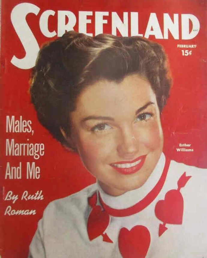 SCREENLAND magazine side cover February 1951