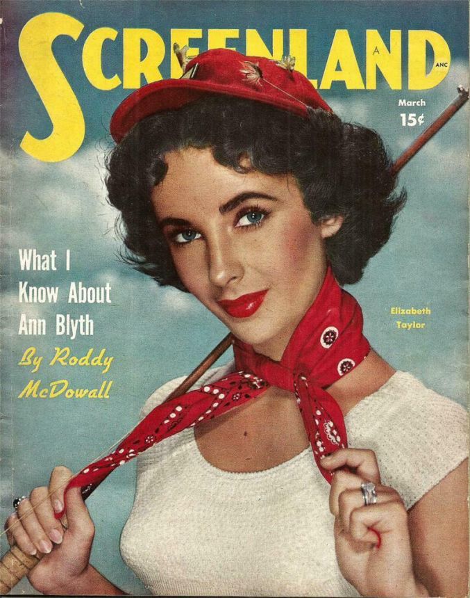 SCREENLAND magazine side cover March 1951