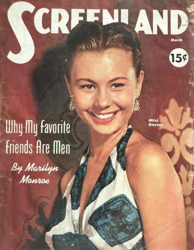 SCREENLAND magazine side cover March 1952