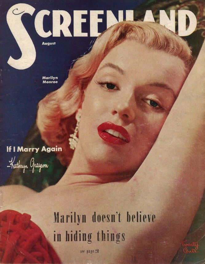 SCREENLAND magazine side cover August 1952