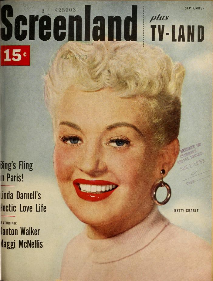 SCREENLAND magazine side cover September 1953