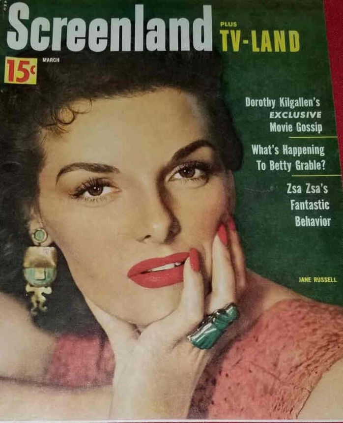 SCREENLAND magazine side cover March 1954