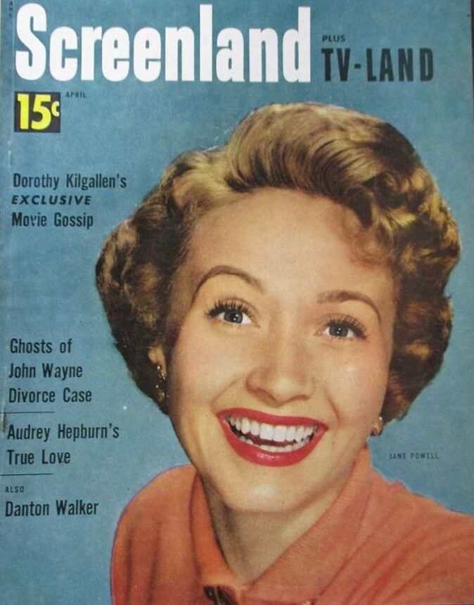 SCREENLAND magazine side cover April 1954