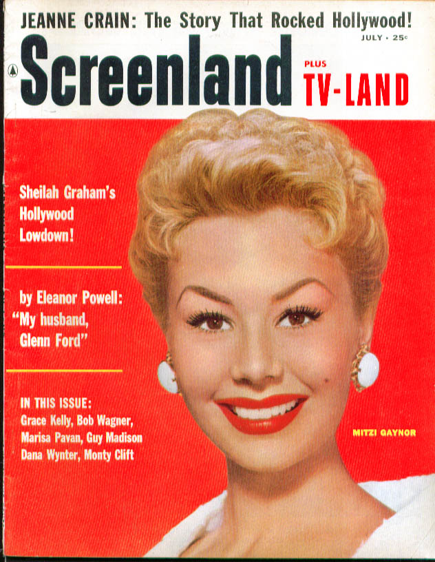 SCREENLAND magazine side cover July 1956