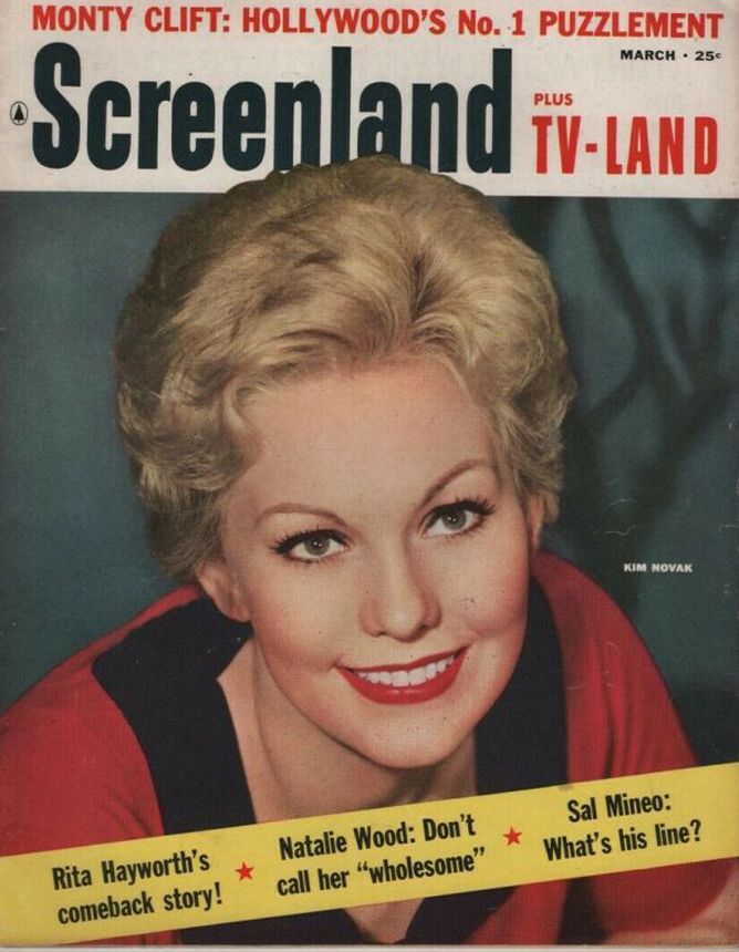 SCREENLAND magazine side cover March 1957