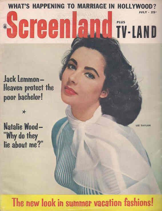 SCREENLAND magazine side cover July 1957